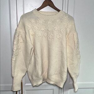 Tea n Rose Cream Textured Sweater